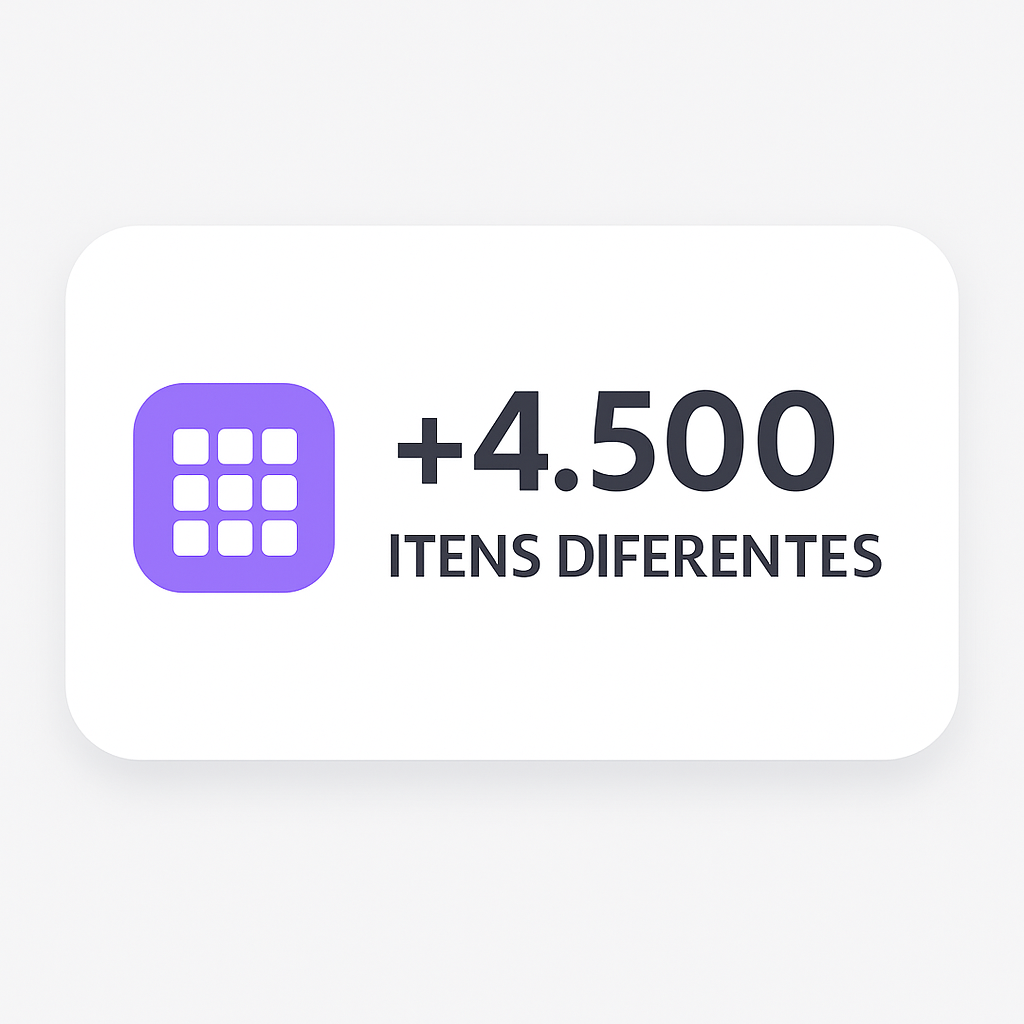 +4.500 itens disponíveis
